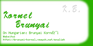 kornel brunyai business card